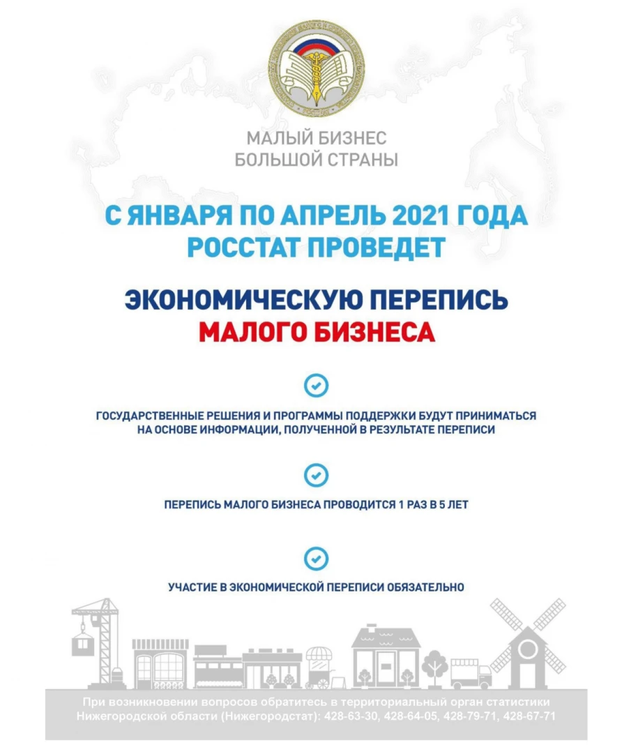Нижегородстат призывает малый бизнес принять участие в экономической переписи