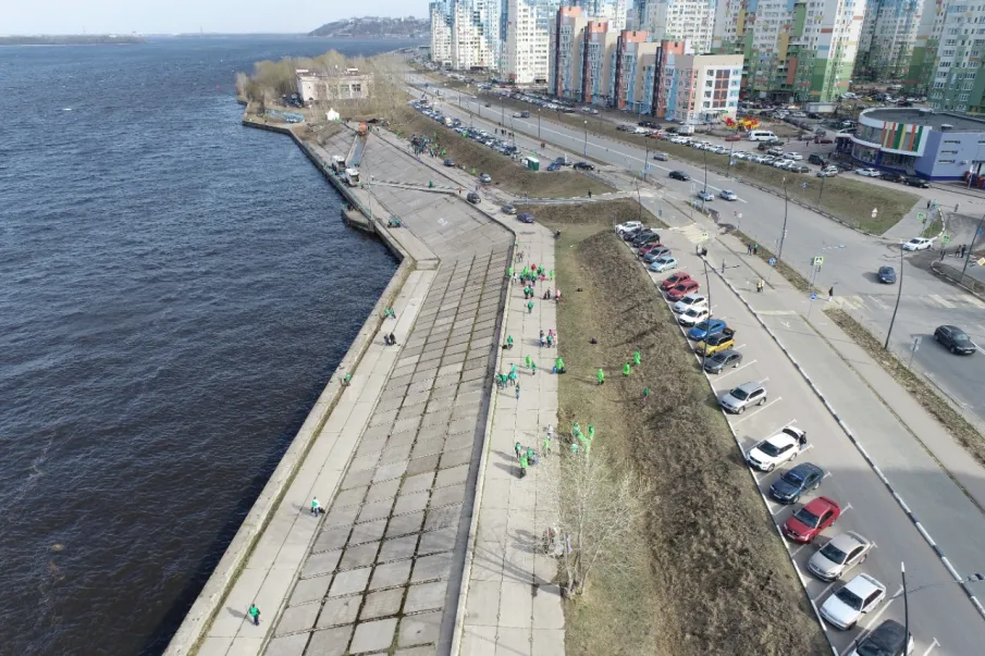 Порядка 300 тысяч квадратных метров очистили от мусора в ходе Всероссийского субботника на Волжской набережной